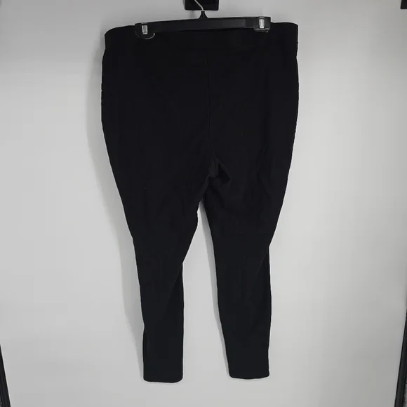Lisa Rinna Collection Black Pull-On Stretch Pants  Leggings Plus Size 1X - Picture 5 of 6